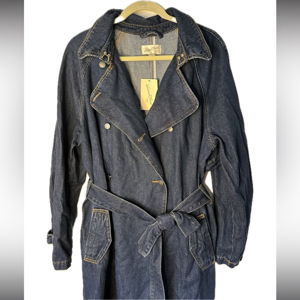Women's Denim Trench Coat - Picture 2 of 4